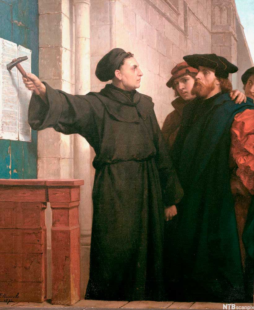Luther slår opp tesene på kirkedøren