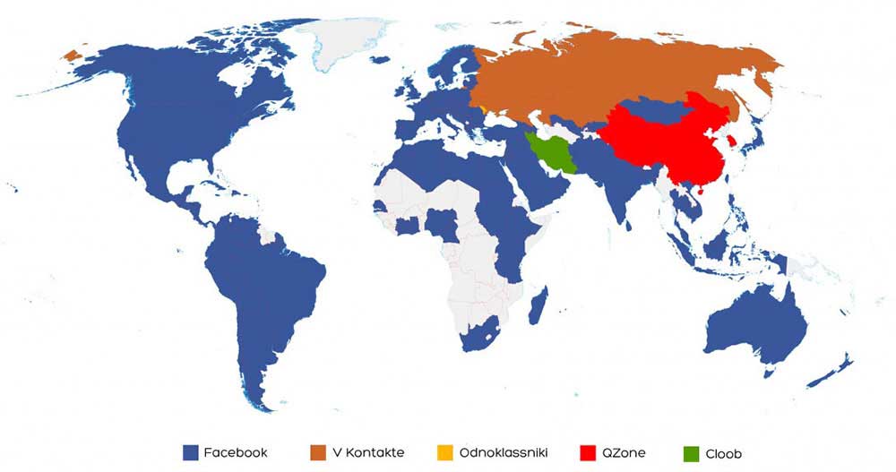 Kart over sosiale nettverk 2012