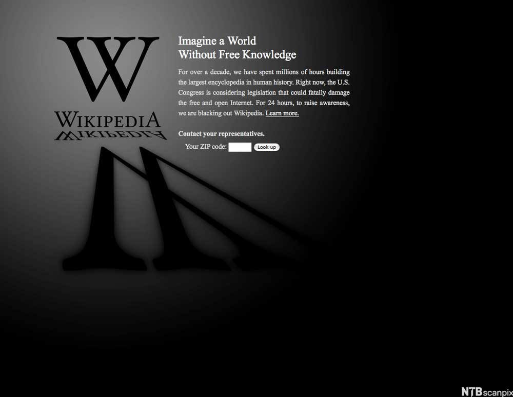 Wikipedia SOPA protest