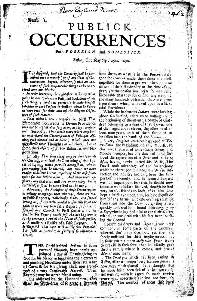 Første amerikanske avis