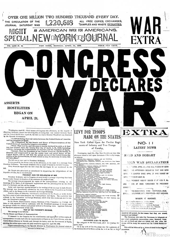 Kongressen erklærer krig