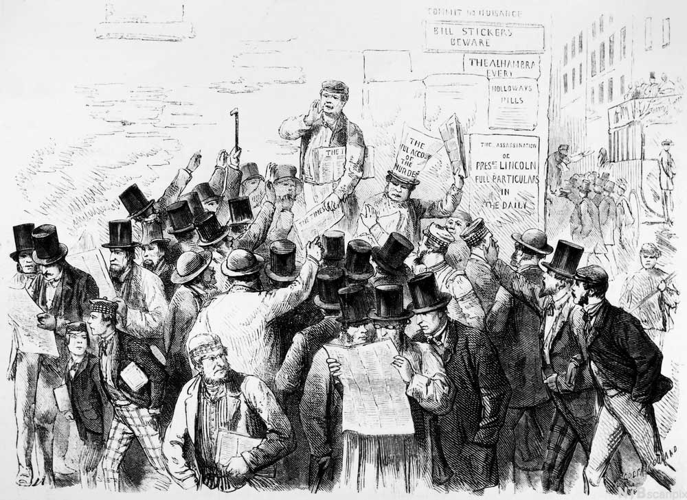 Ivrige aviskjøpere i 1865