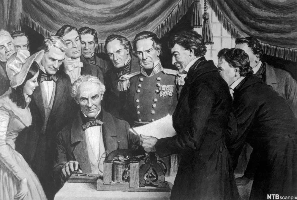 Samuel Morse sender det første telegrammet
