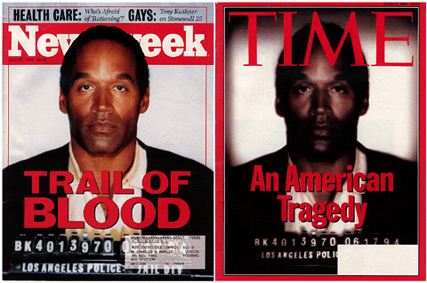 OJ Simpson på forsiden av Newsweek og Time